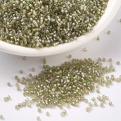 (DB1766) Сверкающий Светлый Коричнево-розовый  AB с Подкладкой из Сельдерея  Бусины miyuki delica, цилиндр, японский бисер, 11/0, (db 1766) светлая чайная роза с добавлением сельдерея, 1.3x1.6 мм, отверстие : 0.8 мм, Около 2000 шт / 10 г