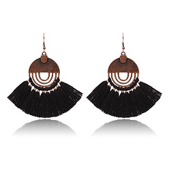 black Bohemian Style Tassel Earrings Fashion Retro Statement Jewelry HY-6776-1