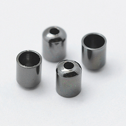 Gunmetal Brass Cord Ends, End Caps, Column, Long-Lasting Plated, Gunmetal, 5x4mm, Hole: 1mm, 3mm inner diameter