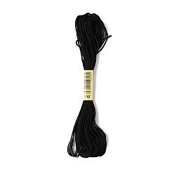 Black Polyester Embroidery Threads for Cross Stitch, Embroidery Floss, Black, 0.15mm, about 8.75 Yards(8m)/Skein