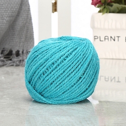 Turquoise 100M Jute Cord, Jute String, Jute Twine, for Jewelry Making, Turquoise, 3mm, about 109.36 Yards(100m)/Roll