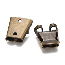 Antique Bronze Iron Bolo Tie Slide Clasp, for Bolo Tie Making, Antique Bronze, 23x20x8mm, Hole: 2.5x4.5mm, Inner Diameter: 2.5x12mm