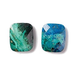 Chrysocolla Natural Chrysocolla Cabochons, Faceted, Rectangle, 12x10x4mm