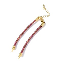 Серо-розавый Нейлона шнур браслеты, для изготовления браслета с соединителем, с реечным покрытием, золотыми застежками-карабинами и удлинителями цепочек, долговечный, без кадмия и без свинца, увядшая роза, 5-3/4~6x1/8x1/8 дюйм (14.7~15.2x0.3 см)