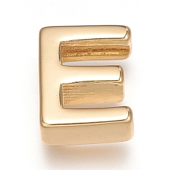 Letter E Brass Charms, Long-Lasting Plated, Real 18K Gold Plated, Letter.E, E: 8.5x7x3mm, Hole: 1.6mm