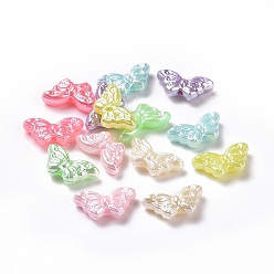 Mixed Color Imitation Pearl Acrylic Beads, Butterfly, Mixed Color, 8x15x4.5mm, Hole: 1.2mm, about 2083pcs/500g