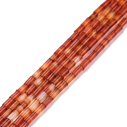 Red Agate Natural Red Agate Beads Strands, Column, 3.8~4.3x2.4mm, Hole: 0.9mm, about 87pcs/strand, 14.88~15.12 inch(37.8~38.4cm)