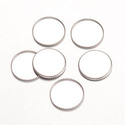 Stainless Steel Color 316 Surgical Stainless Steel Milled Edge Bezel Cups, Cabochon Settings, Flat Round, Stainless Steel Color, 26x0.8mm, Tray: 25mm
