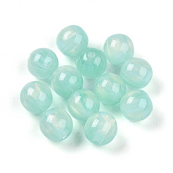 Аквамарин Бусины из cмолы, круглые, два тона, аквамарин, 10 мм, отверстие : 2 мм