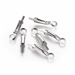 Stainless Steel Color 304 Stainless Steel Spring Ring Clasps, For Hoop Earring Making, Stainless Steel Color, 23x5.5mm, Hole: 3mm