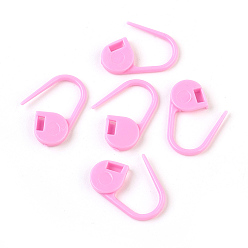 Pearl Pink Eco-Friendly ABS Plastic Knitting Crochet Locking Stitch Markers Holder, Pearl Pink, 22x11x3mm, Pin: 1mm