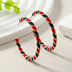 Красный Модные серьги-гвоздики из сплава в форме буквы С, платина, красные