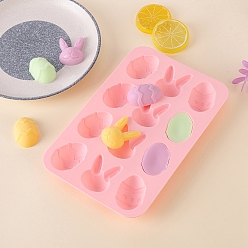 Pink Halloween Rabbit Egg DIY Silicone Molds, Resin Casting Molds, For UV Resin, Epoxy Resin Jewelry Making, Pink, 230x148x20mm