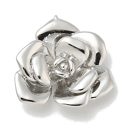 Платина Стойки обшивки латунные подвески, долговечный, без свинца и без кадмия, прелести цветка розы, платина, 23.5x22.5x5 мм, отверстие : 1 мм