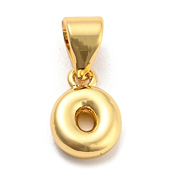 Letter O Brass Charms, Real 18K Gold Plated, Long-Lasting Plated, Lead Free & Cadmium Free, Letter Charm, Letter O, 9.5x6.5x2.5mm, Hole: 5x3.5mm