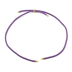 Medium Purple Nylon Cords Necklace Making, with Golden Brass Findings, Long-Lasting Plated, Medium Purple, 22~22.8 inch(56~58cm), Hole: 1.7mm