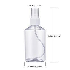 Clear 150ml Refillable PET Plastic Spray Bottles, Empty Pump Bottles for Liquid, Clear, 5.3x13.5cm, Capacity: 150ml(5.07 fl. oz)