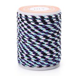 Prussian Blue 4-Ply Polycotton Cord Metallic Cord, Handmade Macrame Cotton Rope, for String Wall Hangings Plant Hanger, DIY Craft String Knitting, Prussian Blue, 1.5mm, about 4.3 yards(4m)/roll