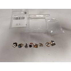 (52) Непрозрачная лаванда 8 шт. 8 стили 304 эмалевые подвески из нержавеющей стали, ионное покрытие (ip), золотые, отпечаток лапы и собака, разноцветные, 11~17.5x10.5~15.5x1.5 мм, отверстие : 1.4~1.5 мм, 1 шт / стиль