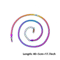 Rainbow Color 304 ожерелья из змеиной стали из нержавеющей стали, Радуга цветов, 15.75 дюйм (40 см)