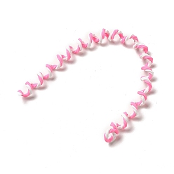 Hot Pink Polymer Clay Hair Styling Braider Chip, Twist Barrette Spiral Spin Hair Braider Tool, for Girls Women, Hot Pink, 210~225x3.5mm