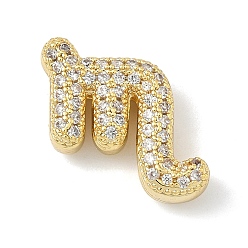 Скорпион Подвески из латуни с микропаве из прозрачных кубических цирконий в виде двенадцати созвездий, без кадмия и без свинца, долговечный, стойки покрытие, реальный 18 k позолоченный, Скорпион, 14.5x15x5 мм, отверстие : 3x2 мм