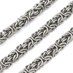 Нержавеющая Сталь Цвет 304 цепи с узловыми звеньями из нержавеющей стали, несварные, с катушкой, цвет нержавеющей стали, 5x6 мм