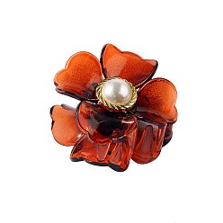 Caramel color French Romantic Flower Hair Clip - Pearl, Chanel Style, Elegant, Chic