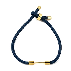 Морской Синий Плетеный браслет из нейлонового шнура, с латунной фурнитурой , реальный 18 k позолоченный, Marine Blue, 9-1/2 дюйм (24 см), ссылка: 24x4 mm