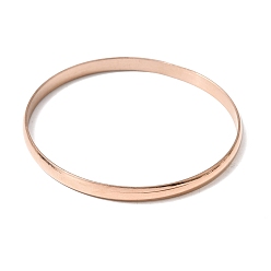 Розовое Золото 304 Простые браслеты из нержавеющей стали для женщин и мужчин, ионное покрытие (ip), долговечный, розовое золото , внутренний диаметр: 2.56 дюйм (6.5 см)