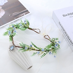Light Sapphire Plastic Headband, Flower Crown, with Rhinestone, Light Sapphire, Inner Diameter: 170mm