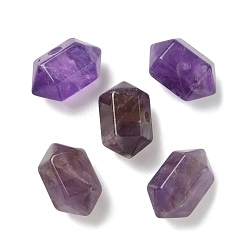 Аметист Бусины-пули из натурального аметиста с двумя концами и острыми краями, 16~17x10~11x9~9.5 мм, отверстие : 1~1.5 мм