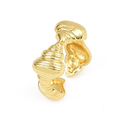 Другие Латунные кольца-манжеты для женщин, без кадмия и без свинца, стойки покрытие, долговечный, реальный 18 k позолоченный, форма раковины, 9 мм, внутренний диаметр: регулируемый