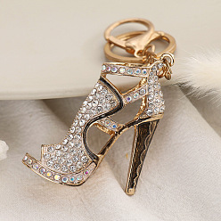 white Sparkling High Heel Shoe Keychain - Creative Gift for Fashion Lovers