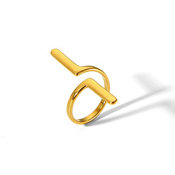 Золотой Преувеличенная индивидуальность 304 кольцо-манжета из нержавеющей стали для женщин, золотые, внутренний диаметр: 18 мм