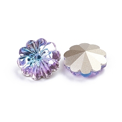 Crystal Vitrail Light K5 Glass Rhinestone Cabochons, Pointed Back & Back Plated, Flower, Vitrail Light, 18x8mm