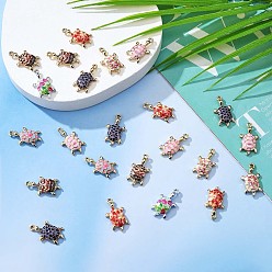 Mixed Color 28 Pieces Mixed Colors Turtle Charms Pendant Alloy Turtle Charm Ocean Animal Pendant for Jewelry Necklace Earring Making Crafts, Mixed Color, 24.5x14mm, Hole: 2mm