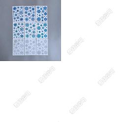 (52) Непрозрачная лаванда 3 Сумки, рождественские зимние тематические бумажные наклейки, снежинка шаблон, разноцветные, 200x141x0.1 мм, наклейки: 15~53x15~53 мм, 9 простыни / мешок