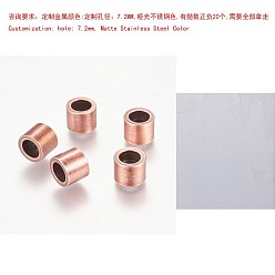 Matte Stainless Steel Color 304 из нержавеющей стали бусы, бусины с большим отверстием, колонка, матовый цвет нержавеющей стали, 11x10 мм, отверстие : 7.2 мм