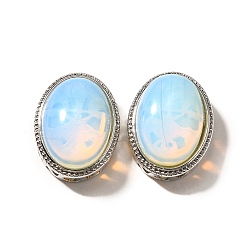 Опал Синтетические опалиты многоцепочечные связи, овальные, без кадмия и без свинца, платина, 21x16.5x11.5 мм, отверстие : 3 мм