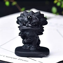 Obsidian Natural Obsidian  Ornament Home Desktop Decoration Craft, Lion, 60mm