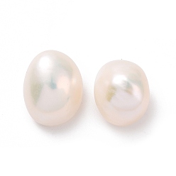 Antique White Natural Cultured Freshwater Pearl Beads, No Hole, Two Side Polished, Antique White, 9~11.5x9.5~10x7.5~8mm