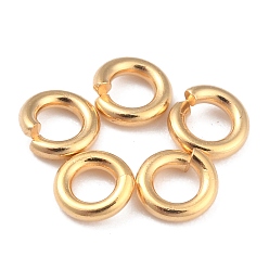 Real 24K Gold Plated Rack Plating Brass Jump Rings, Open Jump Rings, Long-Lasting Plated, Real 24K Gold Plated, 4x1mm, 18 Gauge, Inner Diameter: 2mm