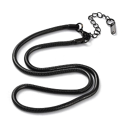 Черный Цвет Металла 304 ожерелье из круглой змеиной цепи из нержавеющей стали, металлический черный , 15.87 дюйм (40.3 см)