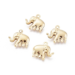 Golden 304 Stainless Steel Charms, Hollow Elephant, Golden, 14x15x5mm, Hole: 1.2mm