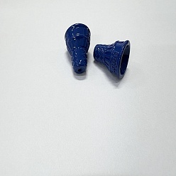 Синий Непрозрачные акриловые бусины, рожок мороженого, синие, 20x17 мм, отверстие : 2 мм