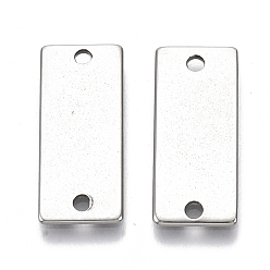 Stainless Steel Color 304 Stainless Steel Links, Stamping Blank Tag, Rectangle, Stainless Steel Color, 21x9x1mm, Hole: 1.6mm