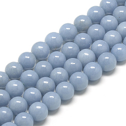 Angelite Natural Angelite Beads Strands, Anhydrite Beads, Round, 6mm, Hole: 1mm, about 60~63pcs/strand, 15.7 inch