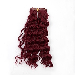 Brown High Temperature Fiber Long Instant Noodle Curly Hairstyle Doll Wig Hair, for DIY Girl BJD Makings Accessories, Brown, 7.87~9.84 inch(20~25cm)
