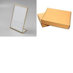Золотой 20шт. прямоугольные акриловые настольные подставки для карточек и держатели для демонстрации, золотые, 161x108x50 мм